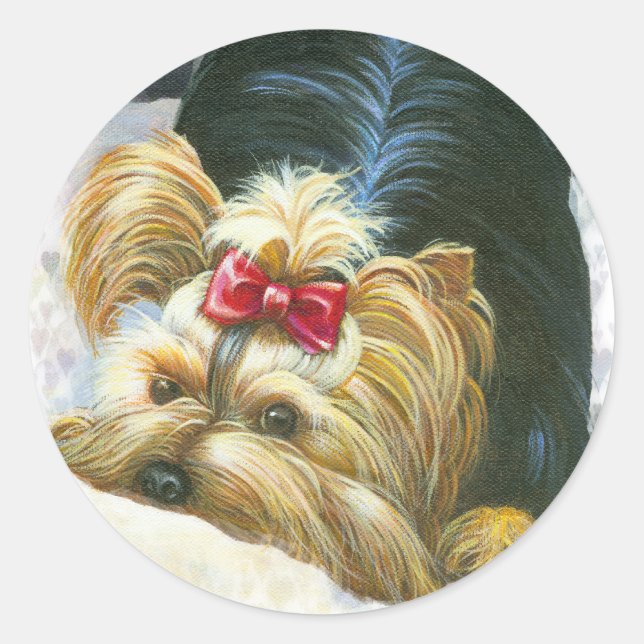 Adesivo Yorkie Peek a Boo Stickers Yorkshire Terrier (Frente)