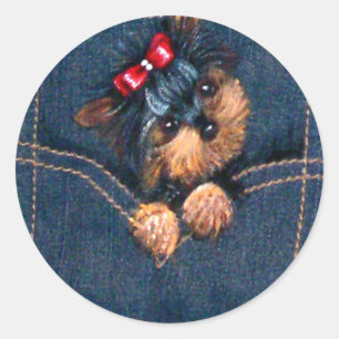 Adesivo Yorkie Puppy no bolso