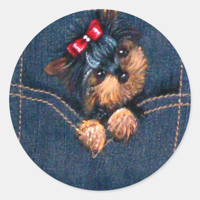 Adesivo Yorkie Puppy no bolso (Frente)