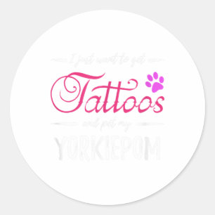 Adesivo Yorkiepom Cachorro Tatuagem Cachorro Engraçado Mãe