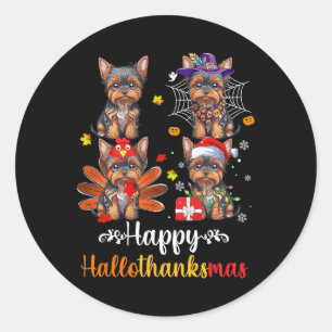 Adesivo Yorkshire Halloween Feliz Natal Hallotha