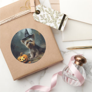 Adesivo Yorkshire Terrier Abóboras Halloween Assustador 