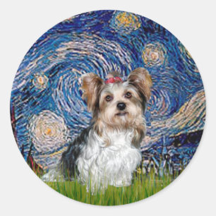 Adesivo Yorkshire Terrier (Biewer) - Noite Estrelada