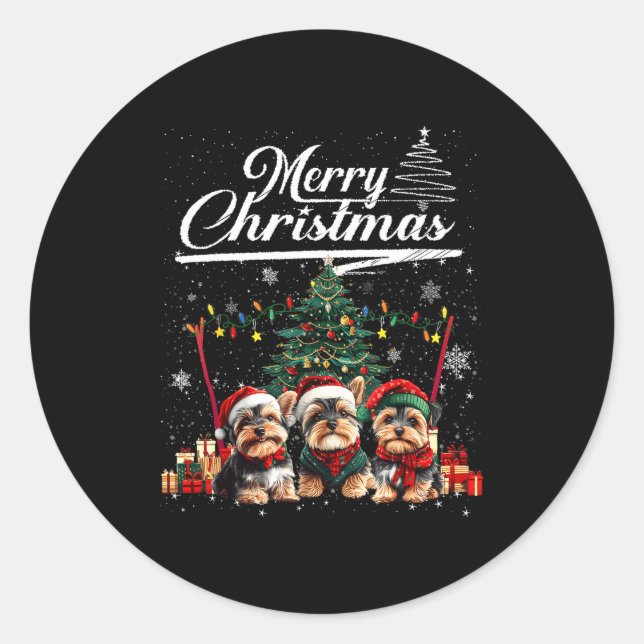 Adesivo Yorkshire Terrier Christmas Tree Decorations Dog L (Frente)