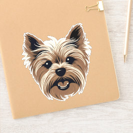 Adesivo Yorkshire Terrier Cute Dog Yorkie Face Conour