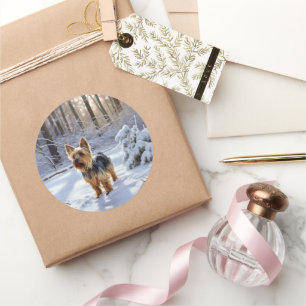 Adesivo Yorkshire Terrier Deixe-a nevar no Natal