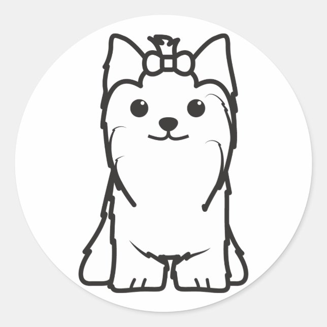 Adesivo Yorkshire Terrier Dog Cartoon (Frente)