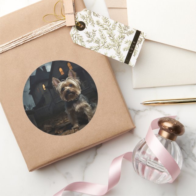 Adesivo Yorkshire Terrier Halloween Assustador (Presentear)