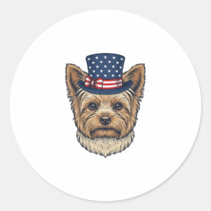 Adesivo Yorkshire Terrier Patriótico Vintage