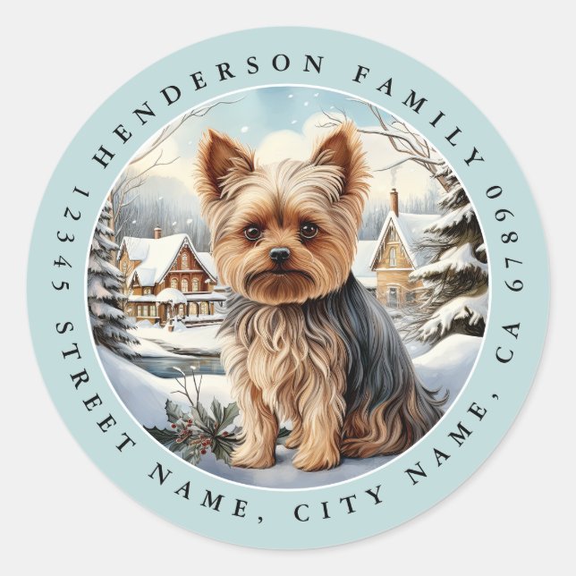 Adesivo Yorkshire Terrier Round Stickers (Frente)