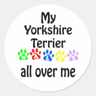 Adesivo Yorkshire Terrier Walks Design