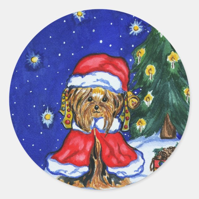 Adesivo Yorkshire Terriers de Feriado (Frente)