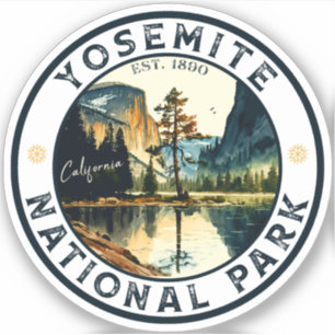 Adesivo Yosemite California Mountain Vintcolor