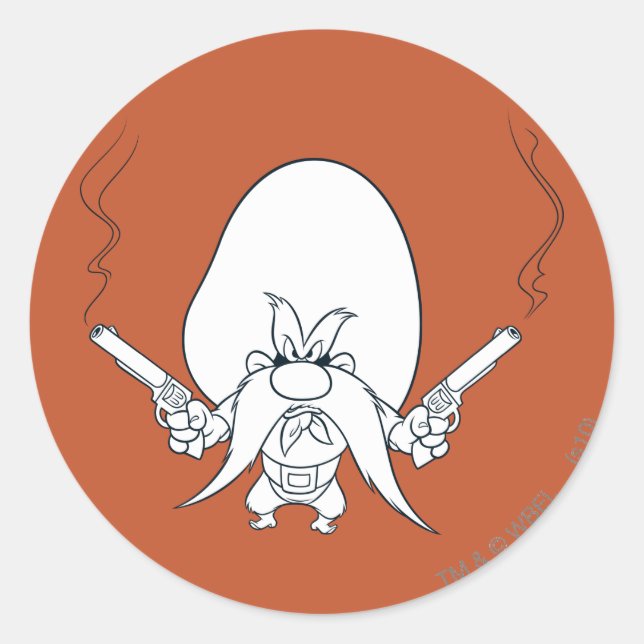 Adesivo Yosemite Sam Fumando Armas (Frente)