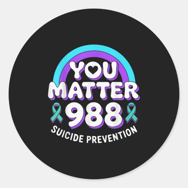 Adesivo You 988 Suicide Prevention Awareness Rainbow Ribbo (Frente)