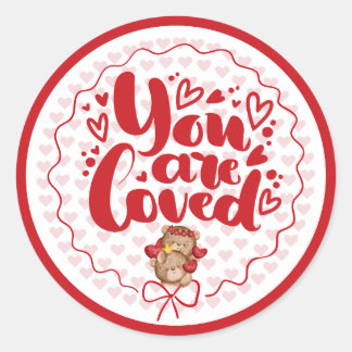 Adesivo You Are Loved Cute Valentine's Day Round Sticker