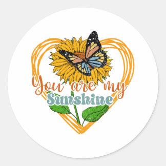 Adesivo You Are My Sunshine Sunflower Butterfly