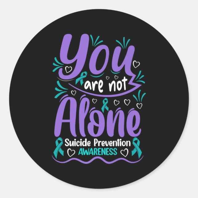 Adesivo You Are Not Alone Suicide Prevention Awareness Pre (Frente)