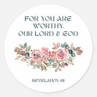 Adesivo You Are Worthy — Watercolor Floral Round Sticker