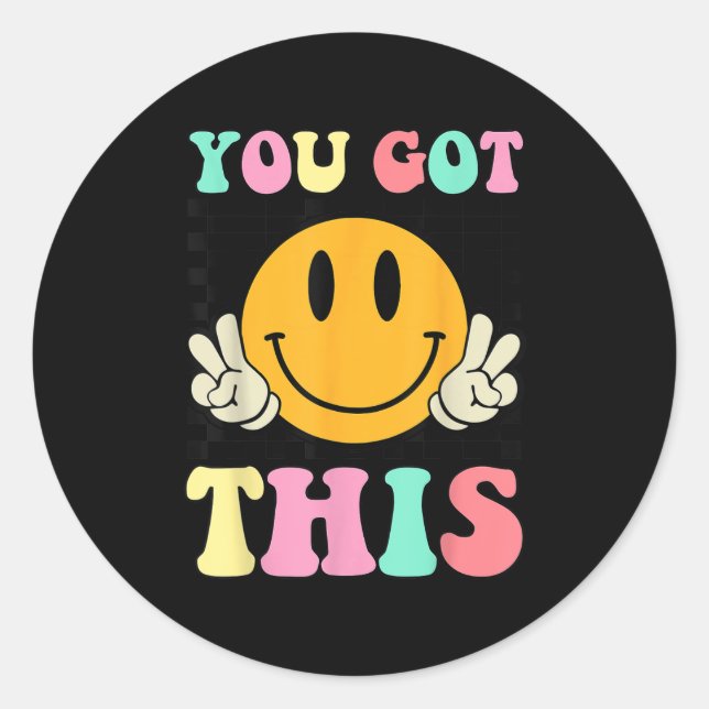 Adesivo You Got This Retro Smile Motivational Testing Day  (Frente)