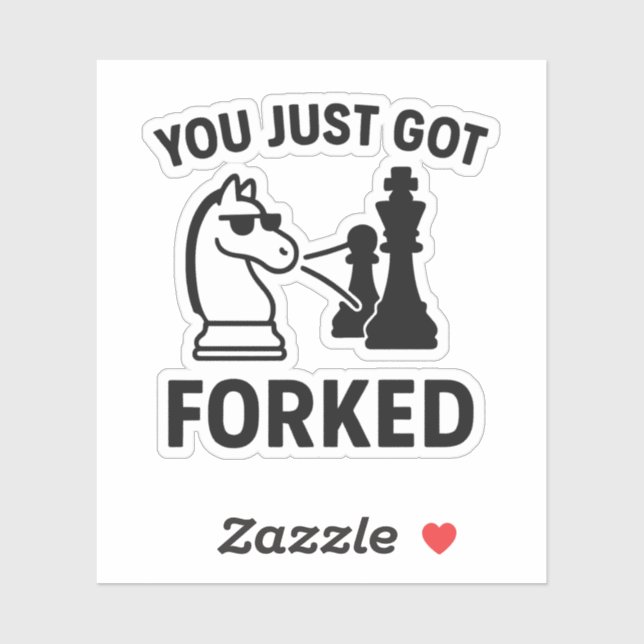 Adesivo You Just Got Forked – Funny Chess Meme Sticker (Folha)