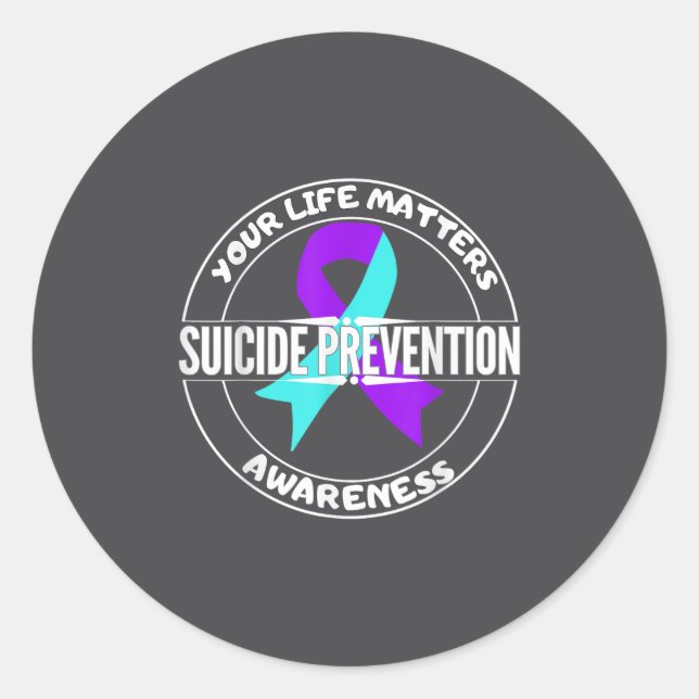 Adesivo You Life S Suicide Prevention Awareness Teal Purpl (Frente)