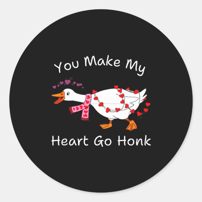 Adesivo You Make My Heart Go Honk Coquette Valentine Goose (Frente)