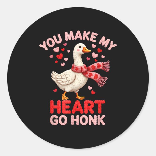 Adesivo You Make My Heart Go Honk Goose Faux Yarn Loving G (Frente)