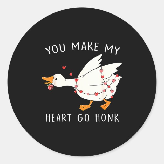 Adesivo You Make My Heart Go Honk Goose Valentine's Day  (Frente)