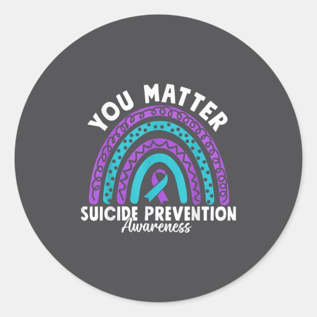 Adesivo You Suicide Prevention Awareness Teal &amp; Purple (Frente)