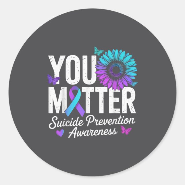 Adesivo You Suicide Prevention Awareness Teal &amp; Purple (Frente)