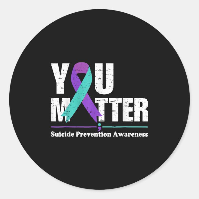 Adesivo You Suicide Prevention Awareness Teal Purple Ribbo (Frente)