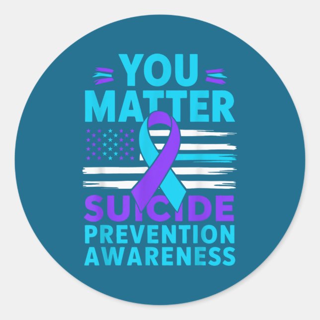 Adesivo You Suicide Prevention Awareness Teal Purple Ribbo (Frente)