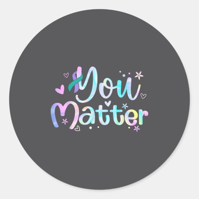 Adesivo You Suicide Prevention Awareness Teal Purple Ribbo (Frente)