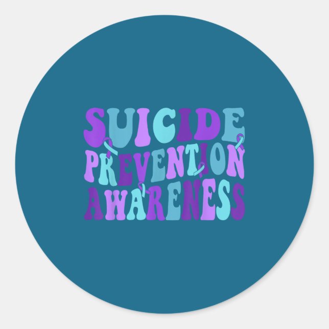 Adesivo You Suicide Prevention Teal Purple Awareness Ribbo (Frente)