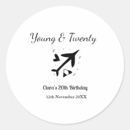 Adesivo Young and twenty adventure happy birthday add name