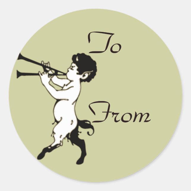 Adesivo Young Faun Com Flute Duplo (Frente)