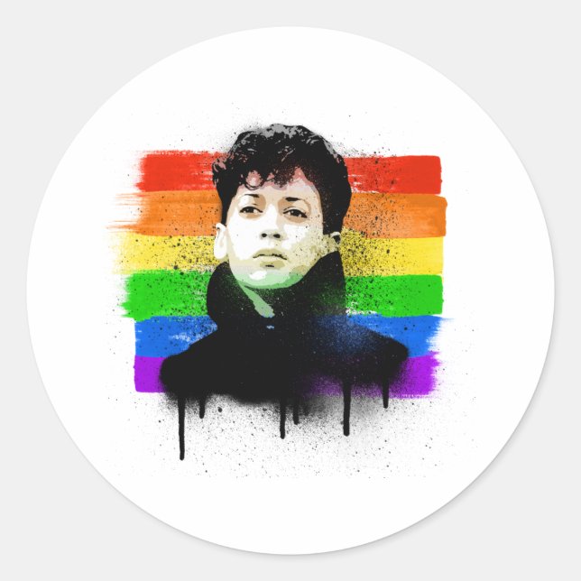 Adesivo Young Kamala Harris Grafite do Orgulho LGBTQ (Frente)