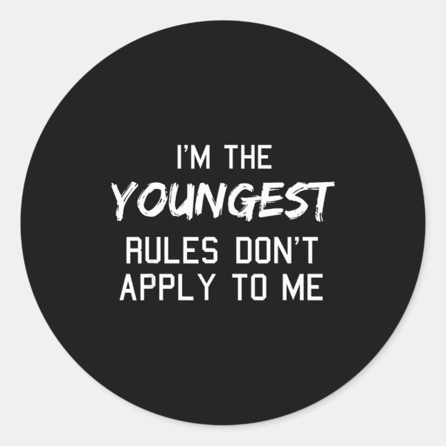 Adesivo Youngest Child Shirt Rules Don't Apply To Me Sibli (Frente)