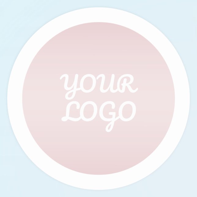 Adesivo Your Logo & Modern Blush Pink Ombre White Border (Criador carregado)