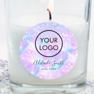 Adesivo your logo purple opal classic round sticker