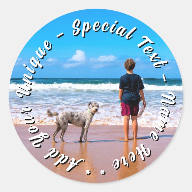 Adesivo Your Pet Photo Stickers Personalized Text (Frente)