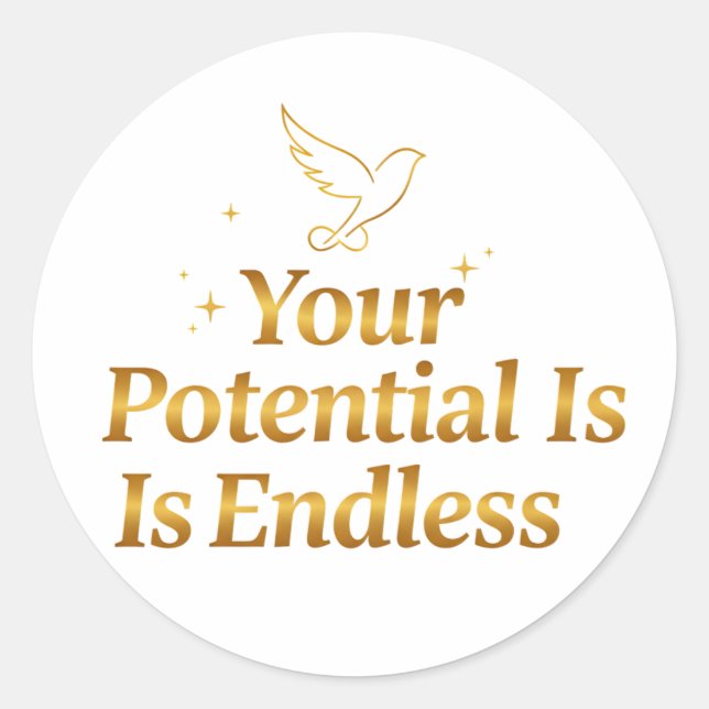 Adesivo Your Potential Is Endless Dove Gold Motivation (Frente)
