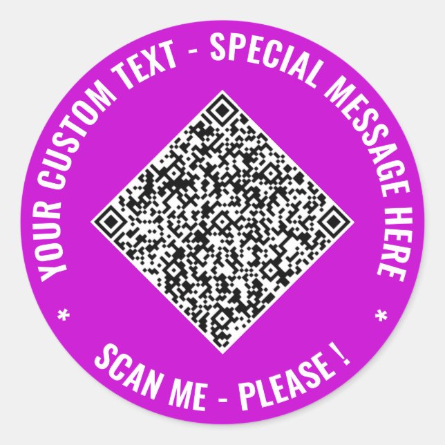 Adesivo Your QR Code and Custom Text Stickers Example (Frente)