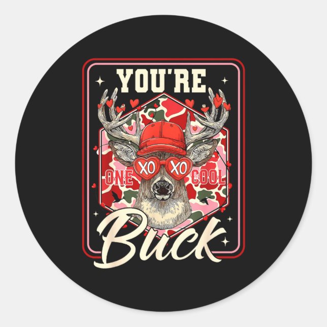 Adesivo You're One Cool Buck Camouflage Valentine's Day Hu (Frente)