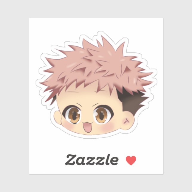 Adesivo Yuji inspired chibi (Folha)