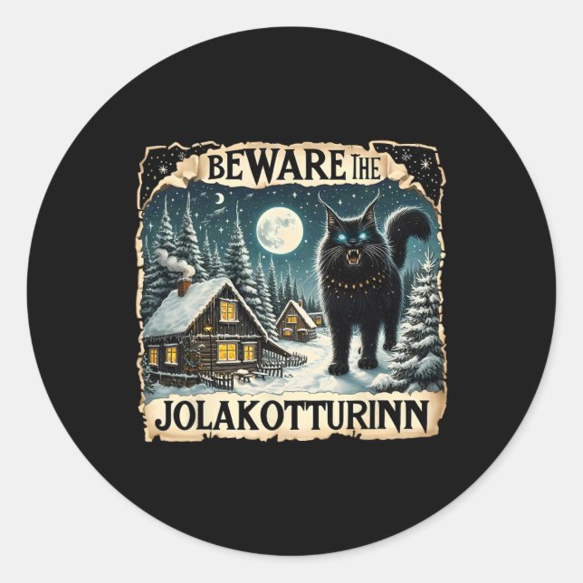 Adesivo Yule Cat Icelandic Christmas Norse Beware The Jola (Frente)