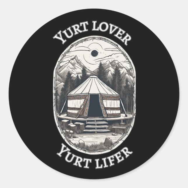 Adesivo Yurt Lover Yurt Lifer Engraçado Yurt Tent (Frente)