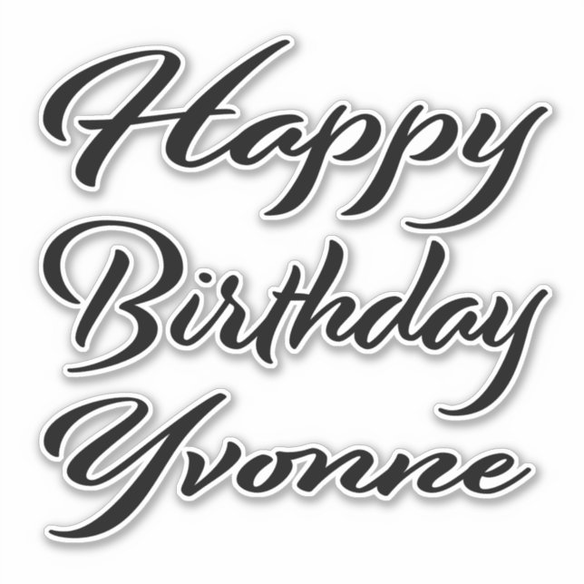 Adesivo Yvonne Name Vorname black Sticker Geburtstag (Frente)