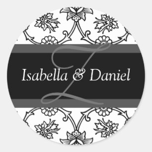 Adesivo Z Monogramas Para Selos De Convite Para Casamento